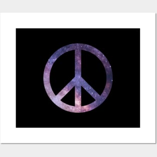 Galaxy Peace Sign Symbol Hippie Art Posters and Art